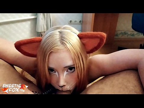 ❤️ Kitsune anameza mboo na kumeza mdomoni Pono ya kupendeza ❤